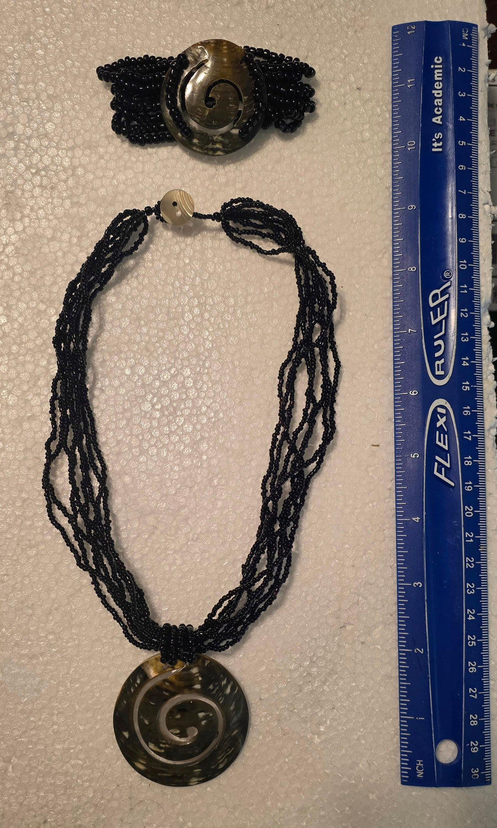 Spiral Shell Necklace and Bracelet